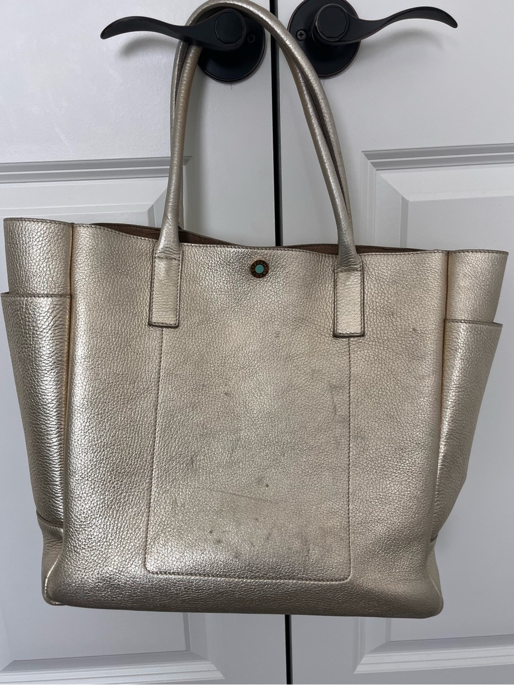 Tiffany & Co.  Gold Leather Tote Bag